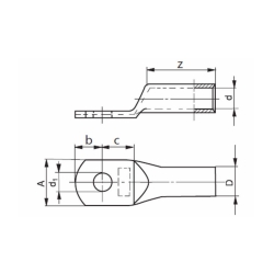 Końcówka oczkowa miedź cynowana M8 35mm